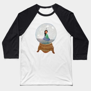 Snowglobe Watercolour Illustration Baseball T-Shirt